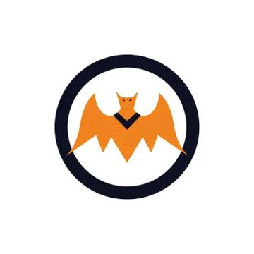 Yellow evil bat emblem logo concept Stock Illustration