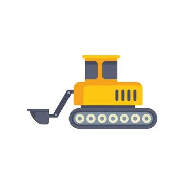 Yellow excavator digging on a construction site Illustrazione stock