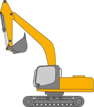 Yellow excavator vector art. Stock Illustration