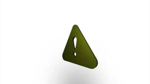 Yellow exclamation mark in triangle icon flipping, rotation. Elegant 3d Stockbeeldmateriaal 159823950
