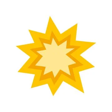 Yellow explosion comic book burst graphic element Illustrazione stock