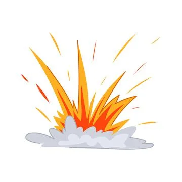 Yellow explosion effect cartoon vector illustration Stock Illustration