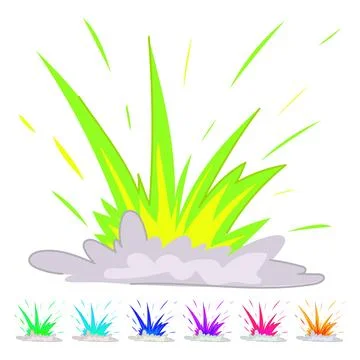 Yellow explosion effect vector cartoon graphic 库存插图