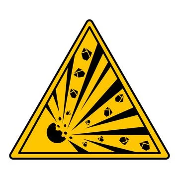 Yellow Explosive Sign. Vector Icon. Explosive Materials. Danger Warning Sign Stock Illustration