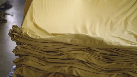 Yellow Fabric Dyeing Process in Vietnam's Cloth Dyeing Factory Video stock 247409587