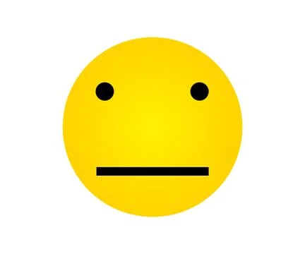 Yellow face with neutral expressions Stock Illustration