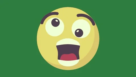 A yellow face with surprised expression and isolated on green screen background 스톡 동영상 336968317
