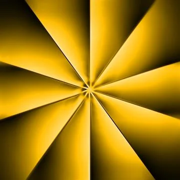 A yellow fan on dark background Stock Illustration