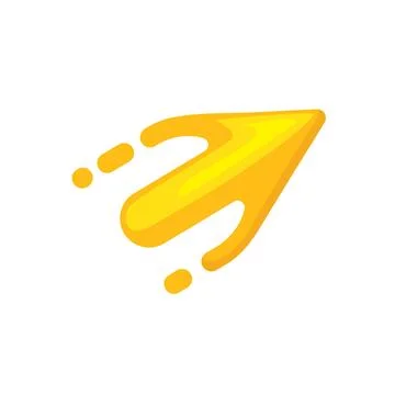 Yellow fast arrow icon vector element concept design template 스톡 일러스트