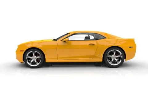 Yellow Fast Car - Side View Illustrazione stock
