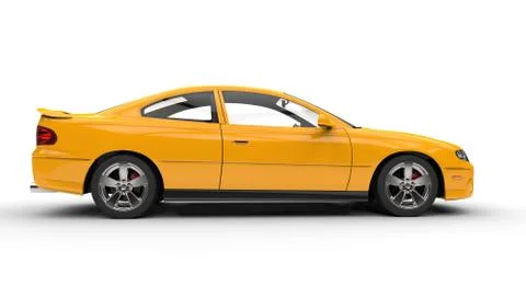 Yellow Fast Car - Side View Иллюстрация