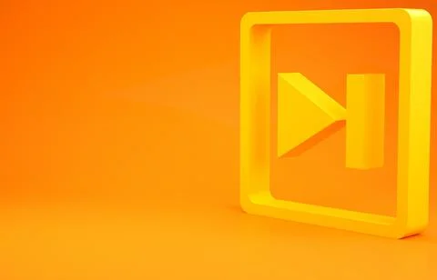 Yellow Fast forward icon isolated on orange background. Minimalism concept. 3 Stock Illustration
