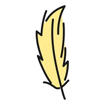 Yellow feather creating a minimalistic design element Stock-Illustration