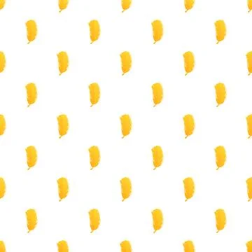 Yellow feathers repeating seamless pattern background イラスト素材