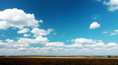 Yellow field and cloudy sky Stock Footage 25748113