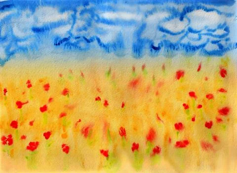 Yellow field Stock Illustration