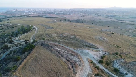 Yellow fields at sunset Stock Footage 78365577