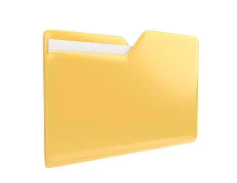 Yellow file folder 3d illustration icon isolated on white Stock Illustration