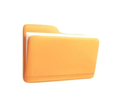 Yellow File Folder with documents 3D Icon Vector Illustration Stock Illustration