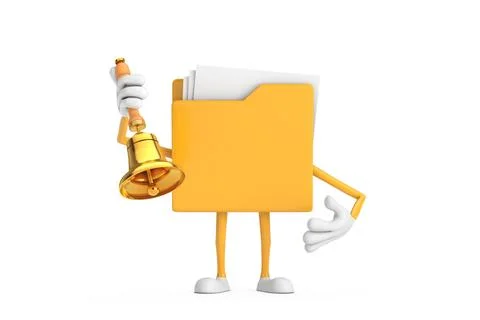 Yellow File Folder Icon Cartoon Person Character Mascot with Vintage Golden.. Illustrazione stock