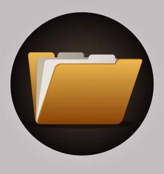 Yellow file folder icon Stock Illustration
