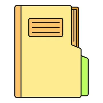 Yellow file folder organizing documents and office data icon Illustrazione stock