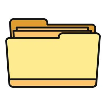 Yellow file folder organizing important documents and data Stockillustratie