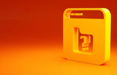 Yellow File missing icon isolated on orange background. Minimalism concept. 3 イラスト素材