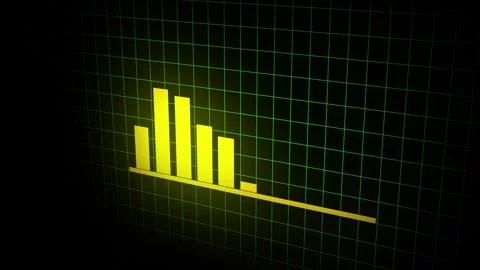 Yellow financial bar chart animation showing economic crisis decline stock .. Stock Footage 321443218