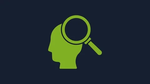 Yellow Finding a problem in psychology icon isolated on blue background. 4K Stock Footage 232063558