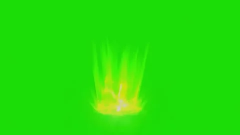 Yellow fire flame effect on green screen 3d animation motion graphics vfx Stock Footage 299542589
