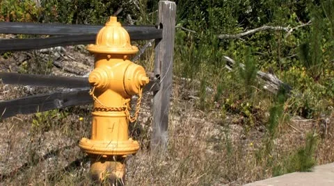 Yellow Fire Hydrant 2 Stock-Footage 10567742