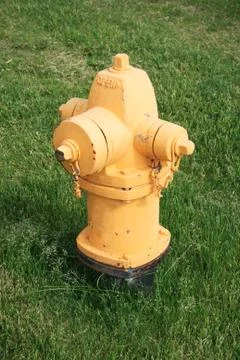Yellow fire hydrant Stock Photos