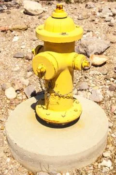 Yellow fire hydrant Stock Photos