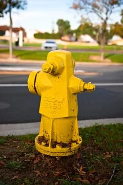 Yellow fire hydrant Stock Photos