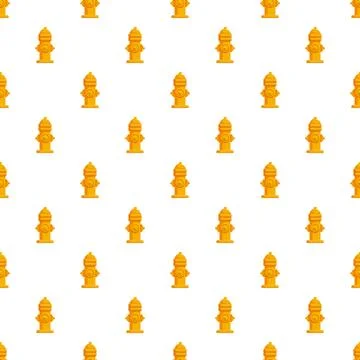 Yellow fire hydrant repeating seamless pattern background Stock Illustration