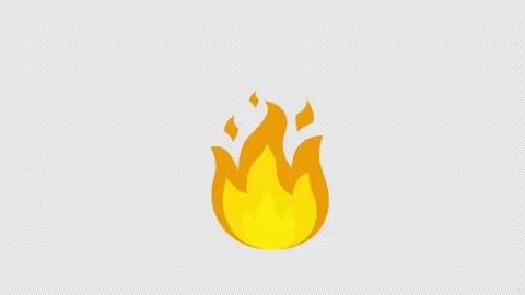 A yellow fire icon concept loop animation video with alpha channel Stock Footage 266092397