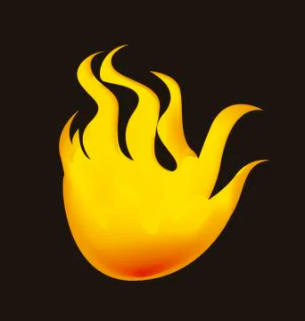 Yellow fire over black background. vector illustration 库存插图