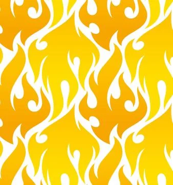 Yellow fire pattern used in textile design. Blazer Flame Patterns Background Stock Illustration