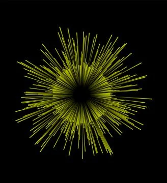Yellow firework on black background Stock Illustration