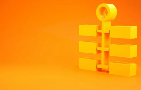 Yellow Firework icon isolated on orange background. Concept of fun party. Exp Stock Illustration