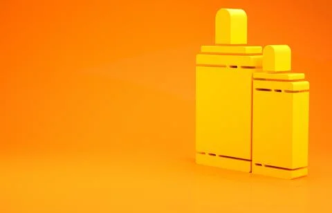 Yellow Firework icon isolated on orange background. Concept of fun party. Exp Stock Illustration