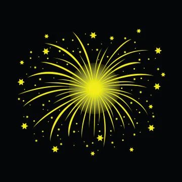 A yellow firework Stock Illustration