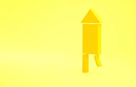 Yellow Firework rocket icon isolated on yellow background. Concept of fun par Stockillustratie