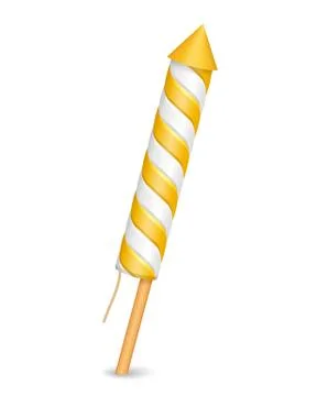Yellow Firework Rocket 스톡 일러스트