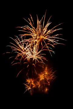 Yellow fireworks Stock Photos