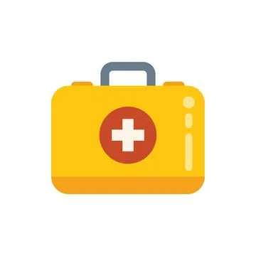 Yellow first aid kit icon showing medical help Ilustração Stock