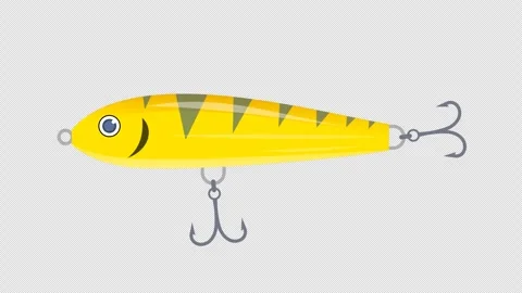 Yellow fish lure Stock Footage 333672124