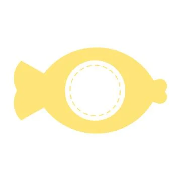 Yellow fish shape with circle vector design element Illustrazione stock
