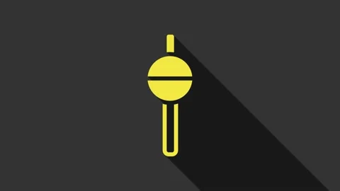 Yellow Fishing float icon isolated on grey background. Fishing tackle. 4K Video Stock Footage 147703112